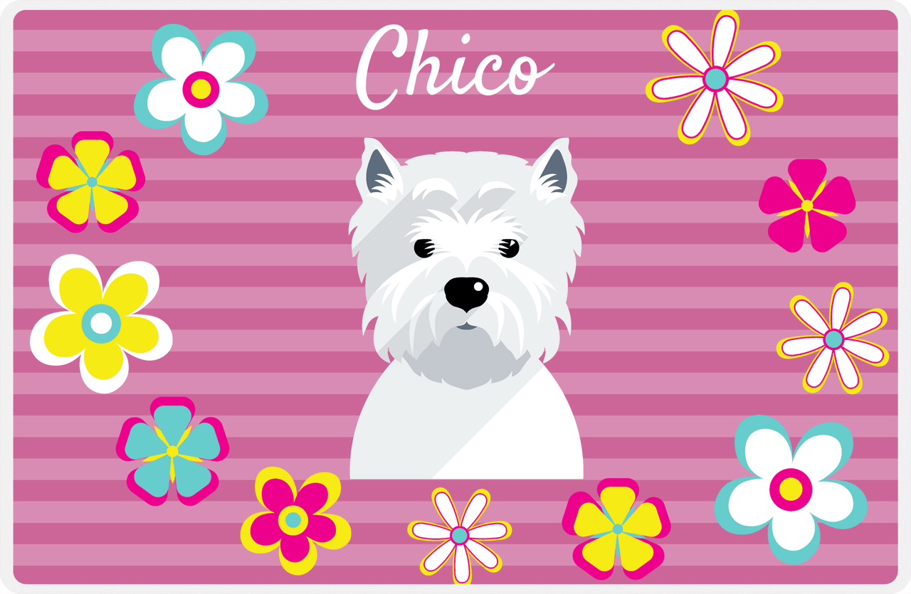 Personalized Dogs Placemat XIX - Flower Pupper - Westie -  View