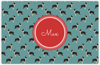 Thumbnail for Personalized Dogs Placemat IX - Teal Background - Boston Terrier -  View