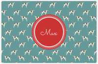 Thumbnail for Personalized Dogs Placemat IX - Teal Background - Greyhound -  View