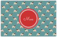Thumbnail for Personalized Dogs Placemat IX - Teal Background - Pug -  View
