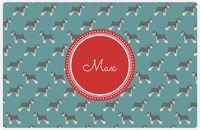 Thumbnail for Personalized Dogs Placemat IX - Teal Background - Schnauzer -  View