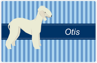 Thumbnail for Personalized Dogs Placemat X - Blue Stripes - Bedlington Terrier -  View