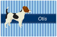 Thumbnail for Personalized Dogs Placemat X - Blue Stripes - Jack Russell -  View
