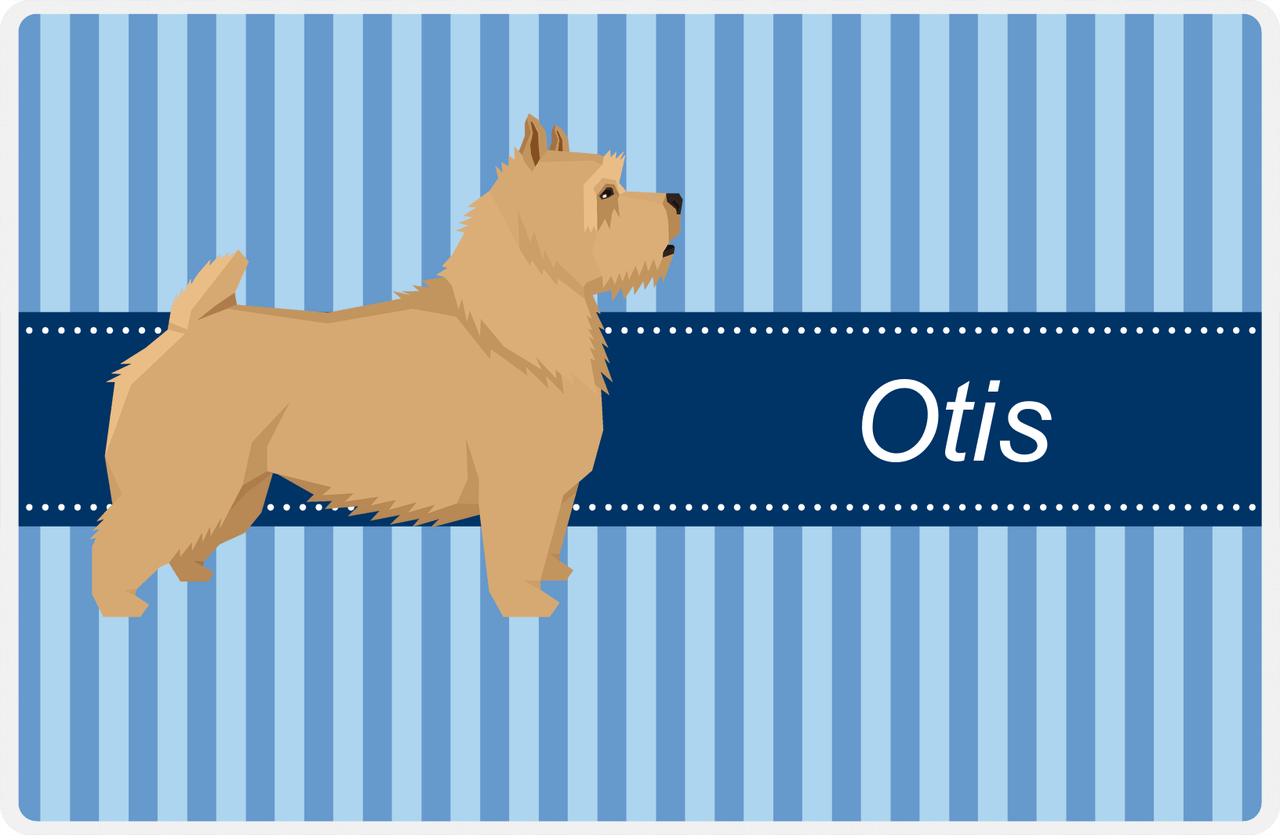 Personalized Dogs Placemat X - Blue Stripes - Norwich Terrier -  View