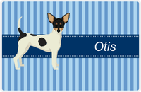 Thumbnail for Personalized Dogs Placemat X - Blue Stripes - Toy Fox Terrier -  View