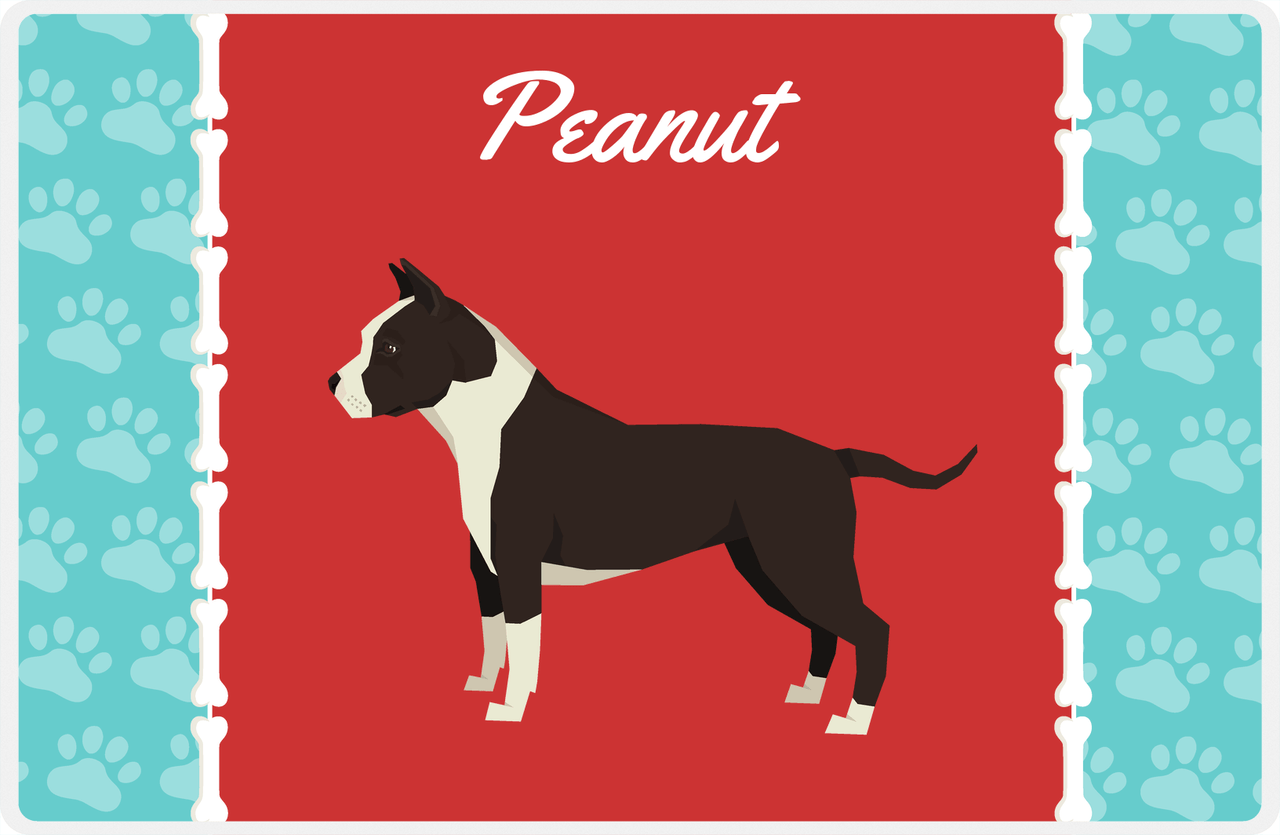 Personalized Dogs Placemat XI - Paw Borders - American Staffordshire Terrier -  View