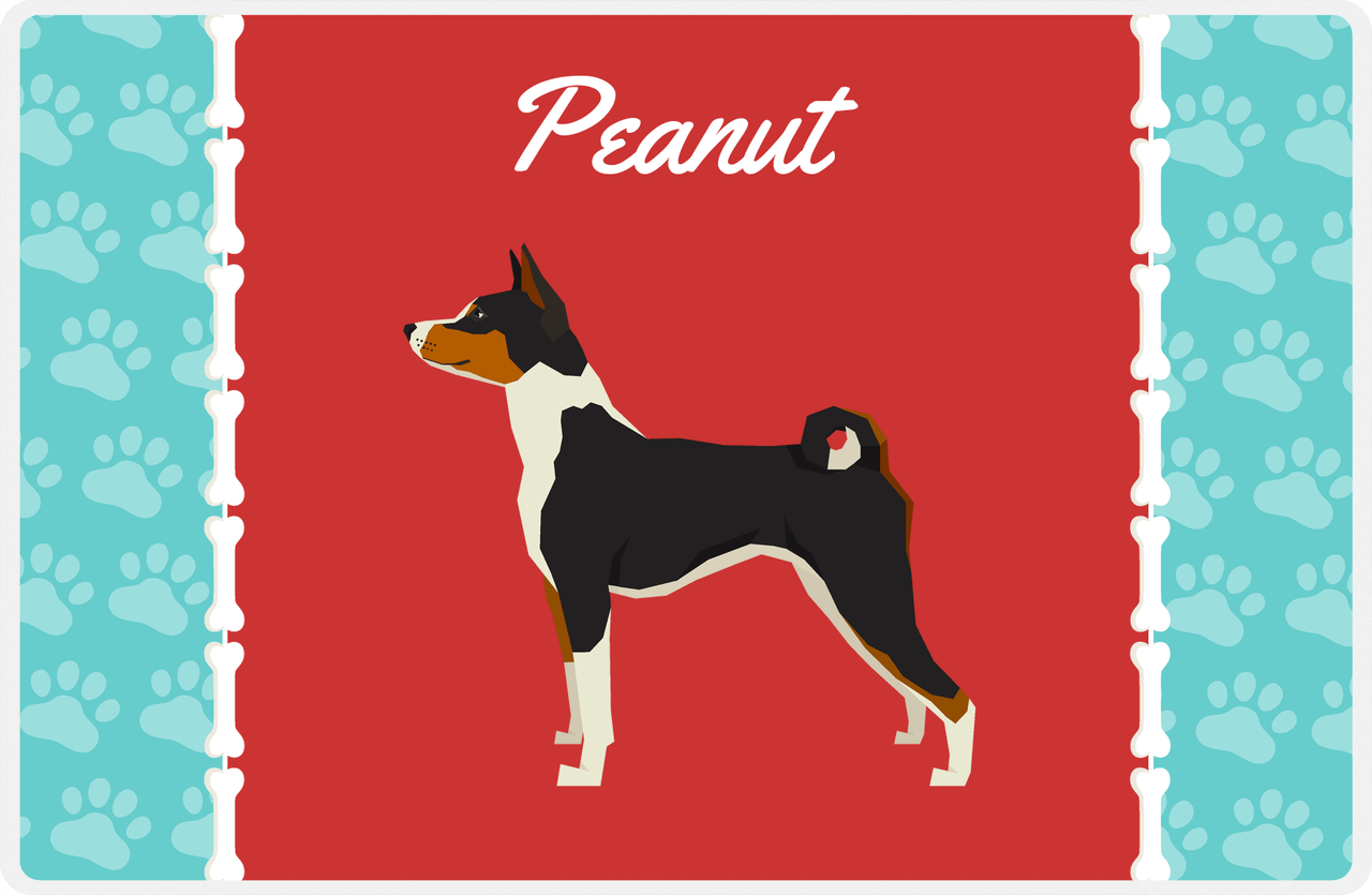 Personalized Dogs Placemat XI - Paw Borders - Basenji -  View