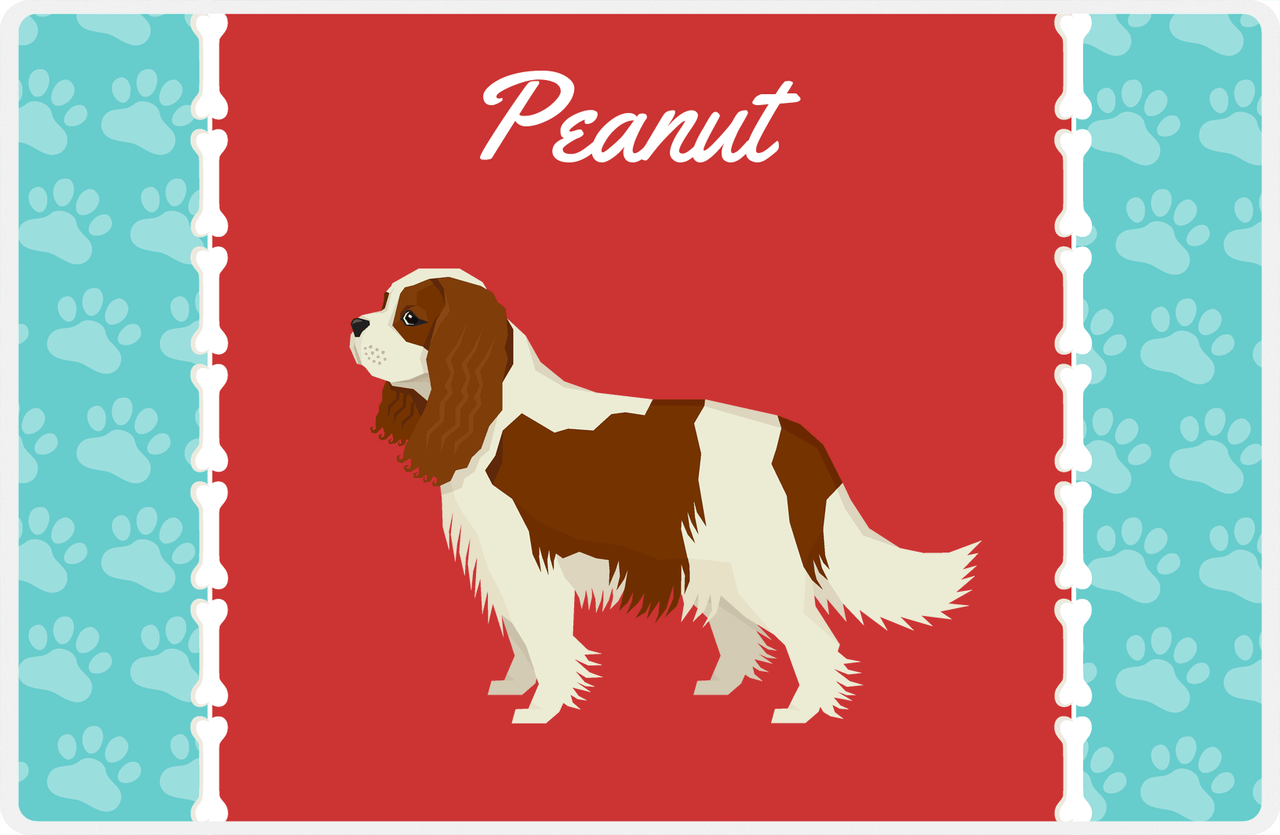 Personalized Dogs Placemat XI - Paw Borders - Cavalier King Charles Spaniel -  View