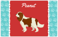 Thumbnail for Personalized Dogs Placemat XI - Paw Borders - Cavalier King Charles Spaniel -  View