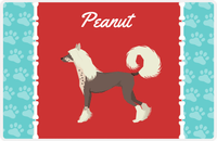 Thumbnail for Personalized Dogs Placemat XI - Paw Borders - Chinese Crested Dog -  View