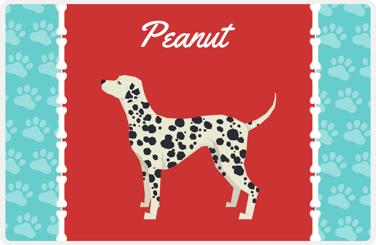 Personalized Dogs Placemat XI - Paw Borders - Dalmatian -  View