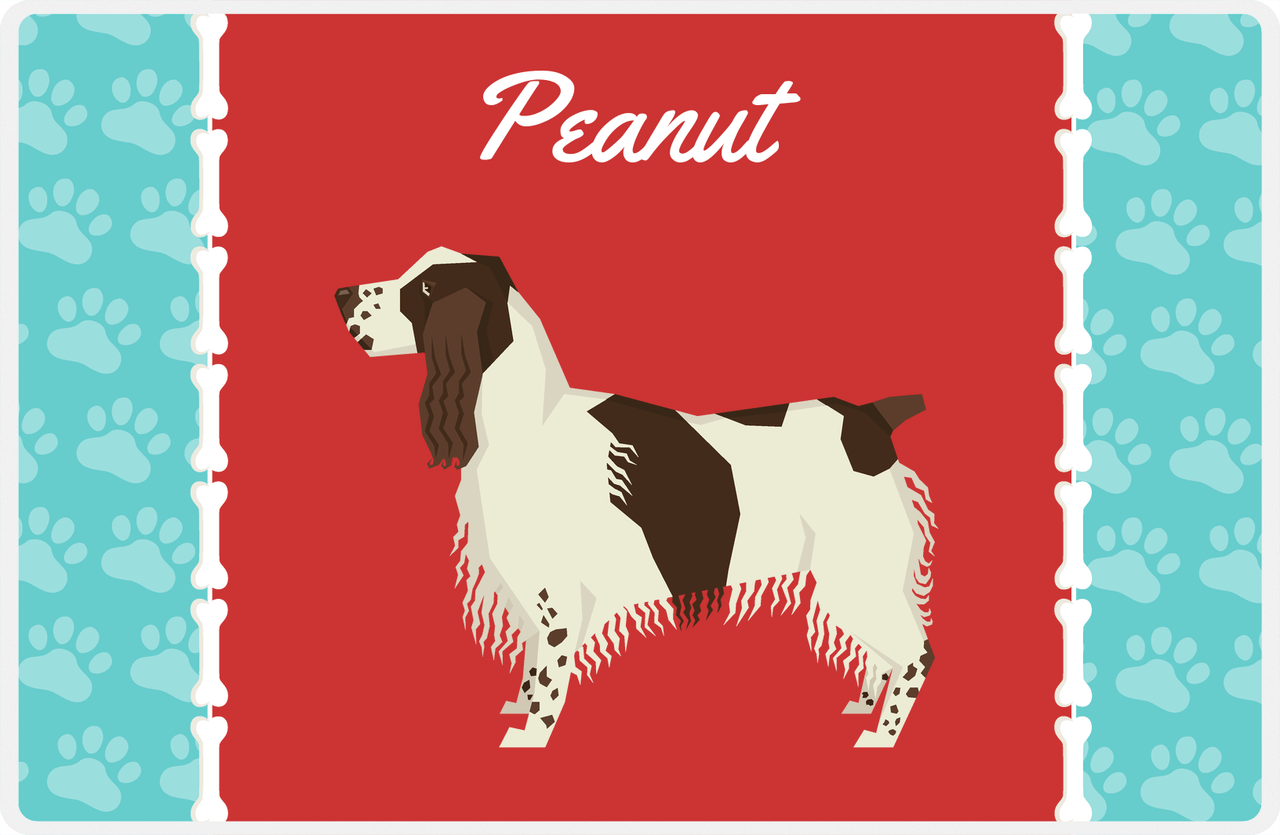 Personalized Dogs Placemat XI - Paw Borders - English Springer Spaniel -  View