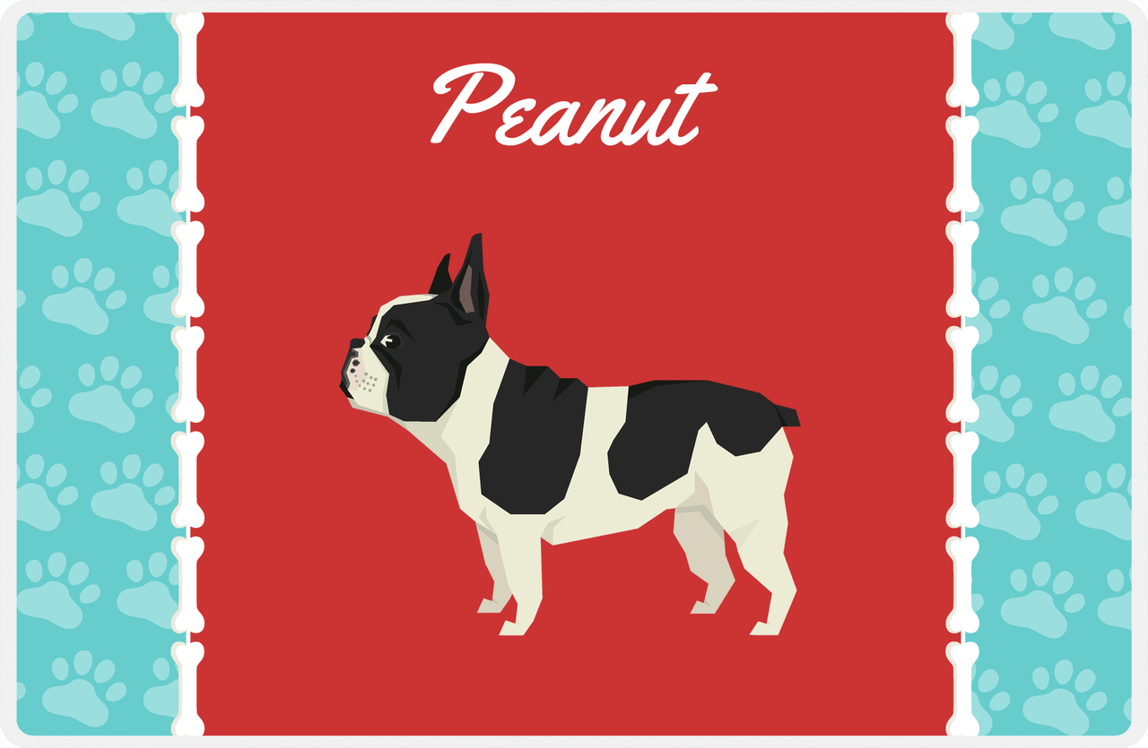Personalized Dogs Placemat XI - Paw Borders - French Bulldog -  View
