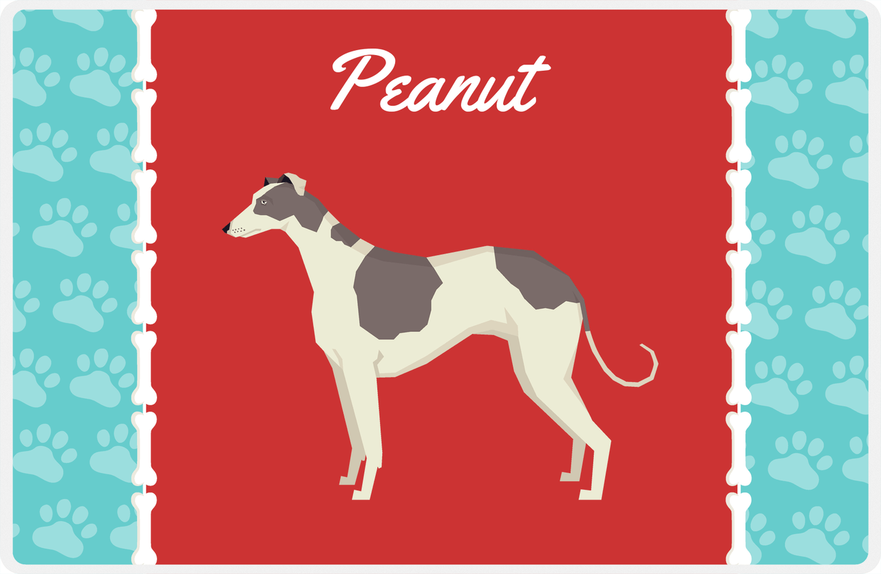 Personalized Dogs Placemat XI - Paw Borders - Greyhound -  View