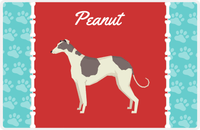 Thumbnail for Personalized Dogs Placemat XI - Paw Borders - Greyhound -  View