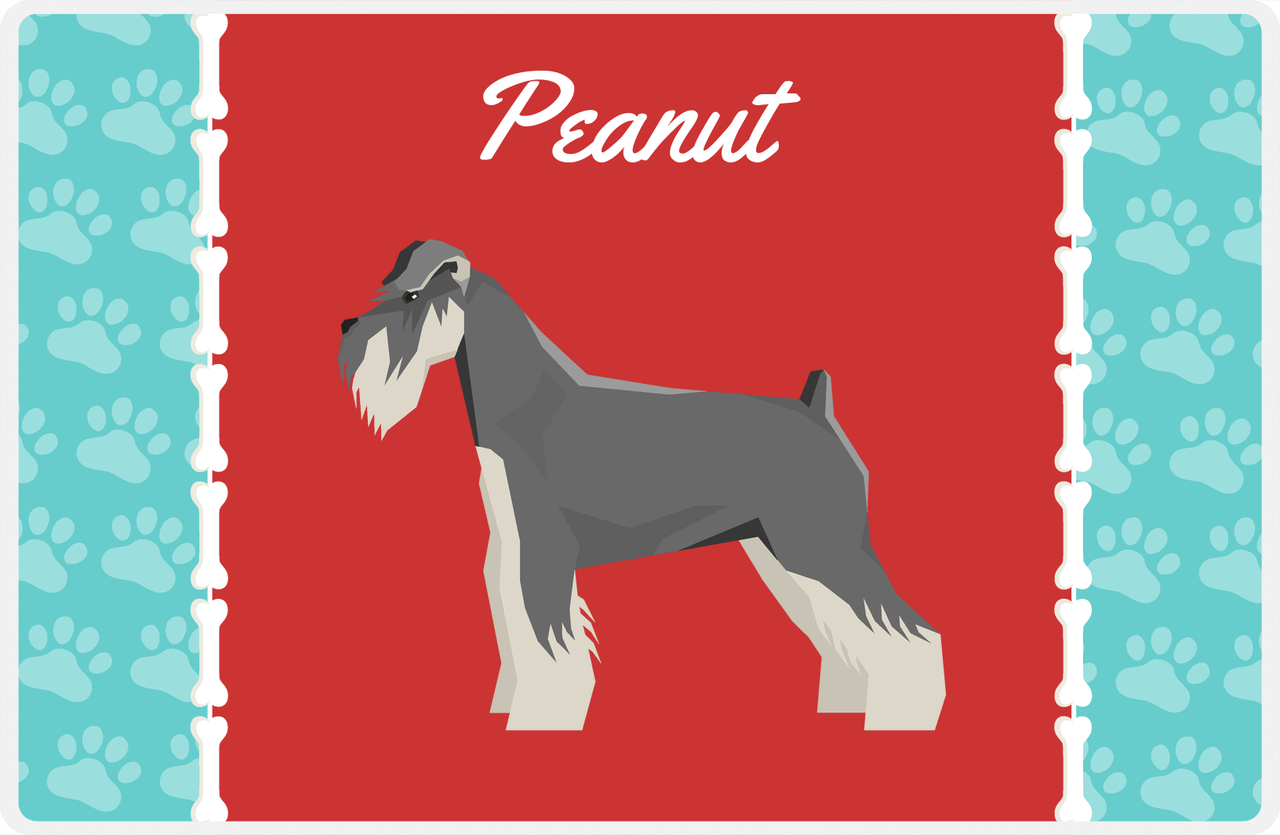 Personalized Dogs Placemat XI - Paw Borders - Schnauzer -  View