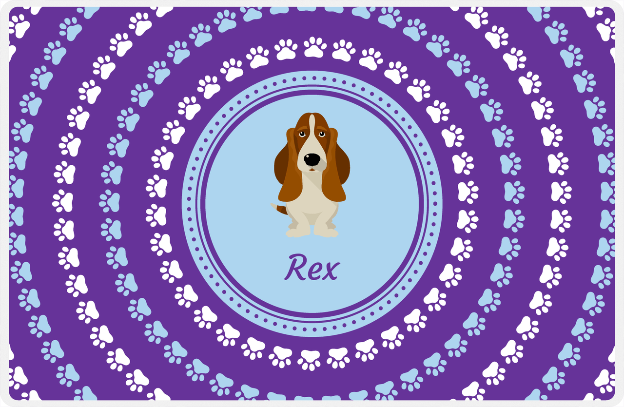 Personalized Dogs Placemat XII - Paw Circles - Basset Hound -  View