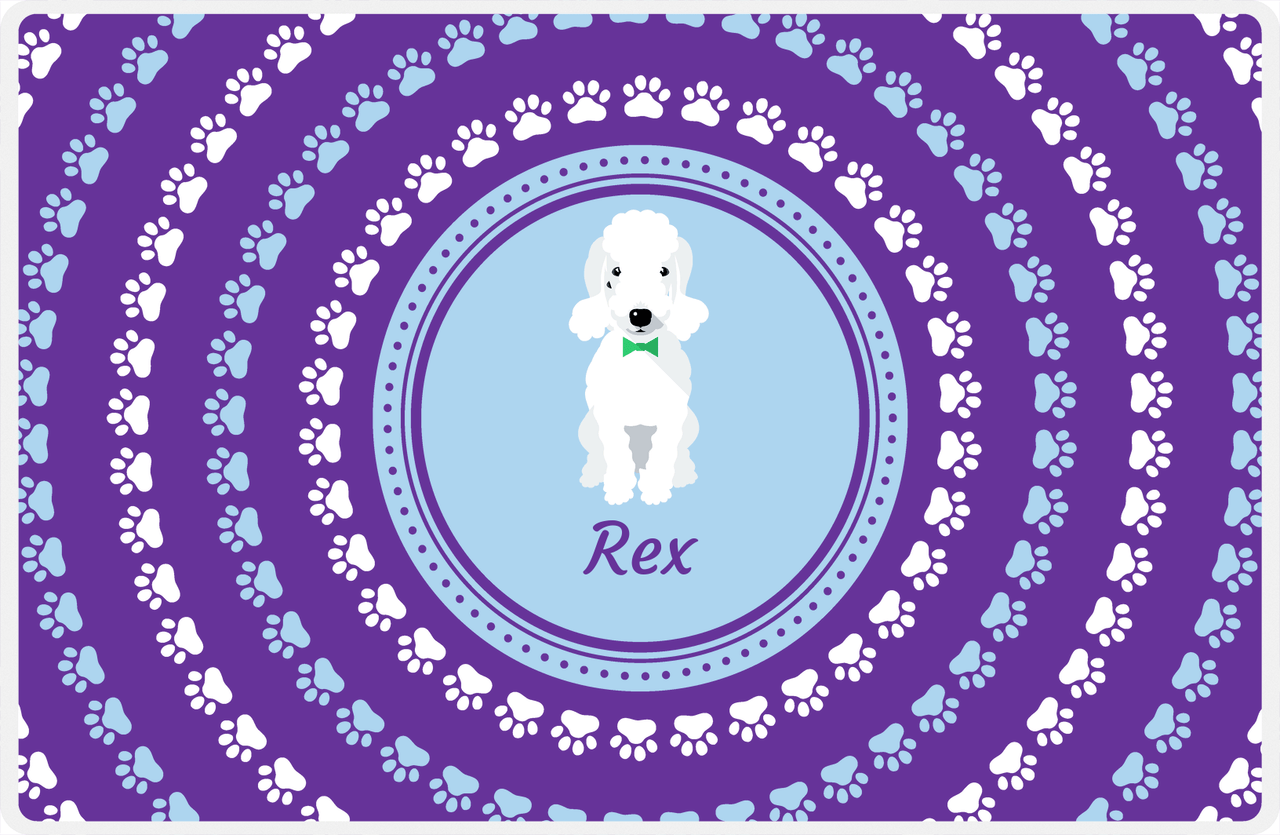 Personalized Dogs Placemat XII - Paw Circles - Bedlington Terrier -  View