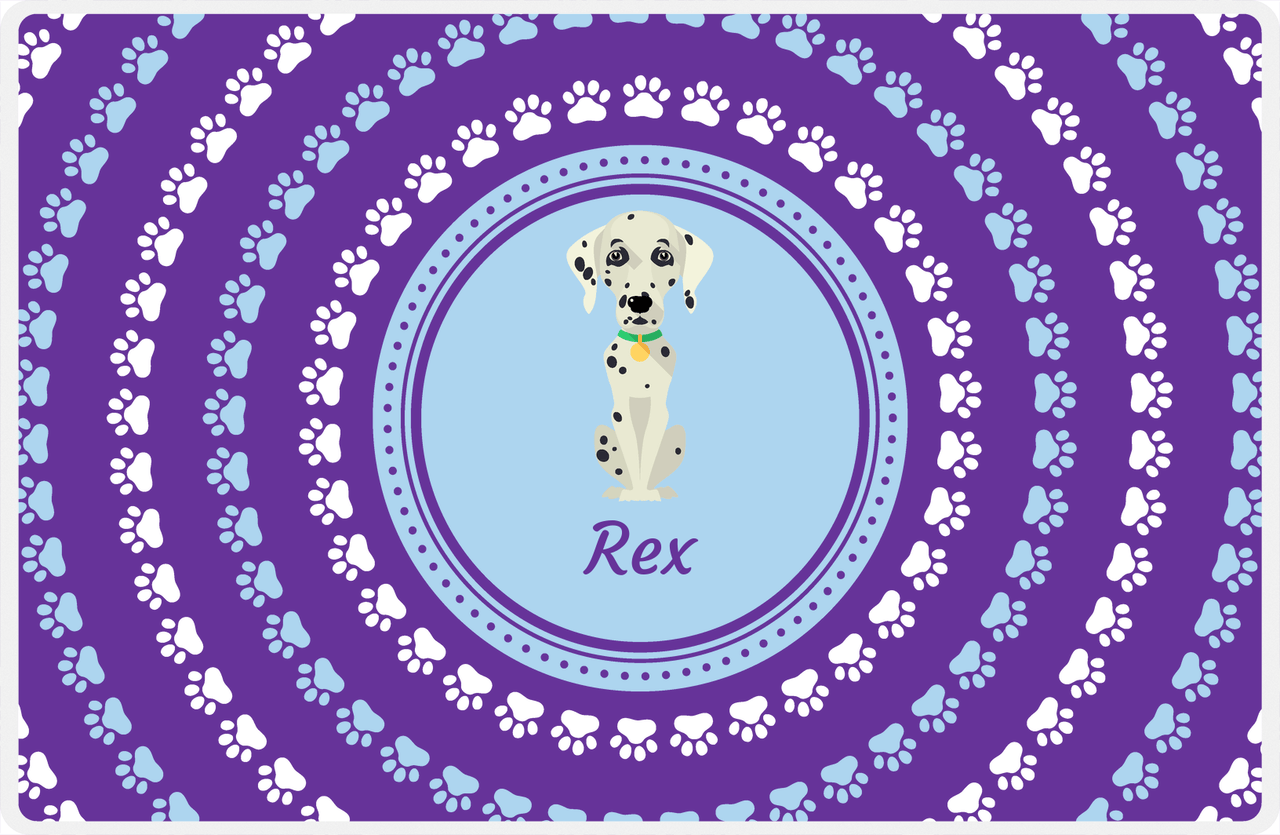 Personalized Dogs Placemat XII - Paw Circles - Dalmatian -  View
