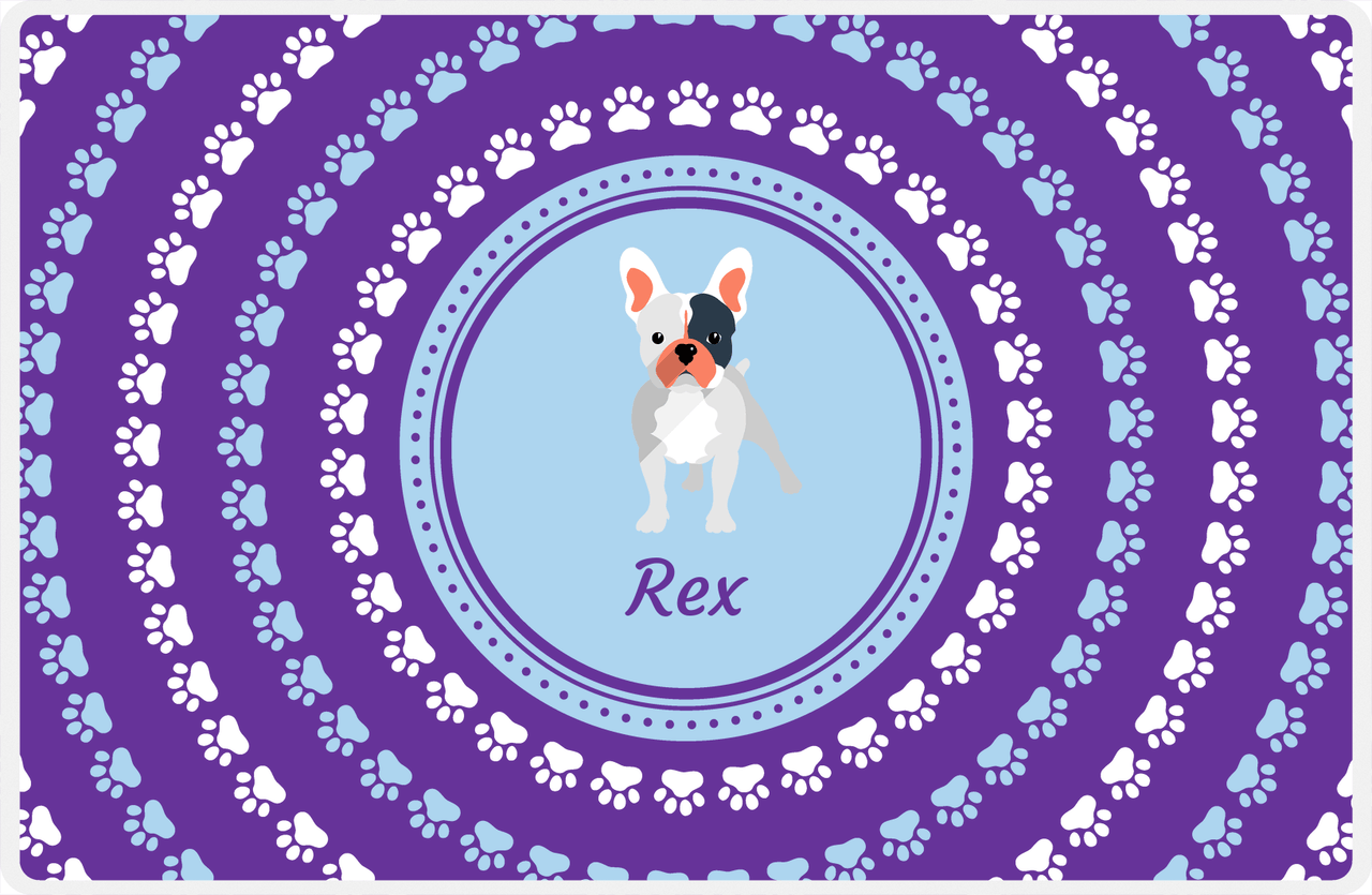 Personalized Dogs Placemat XII - Paw Circles - French Bulldog -  View