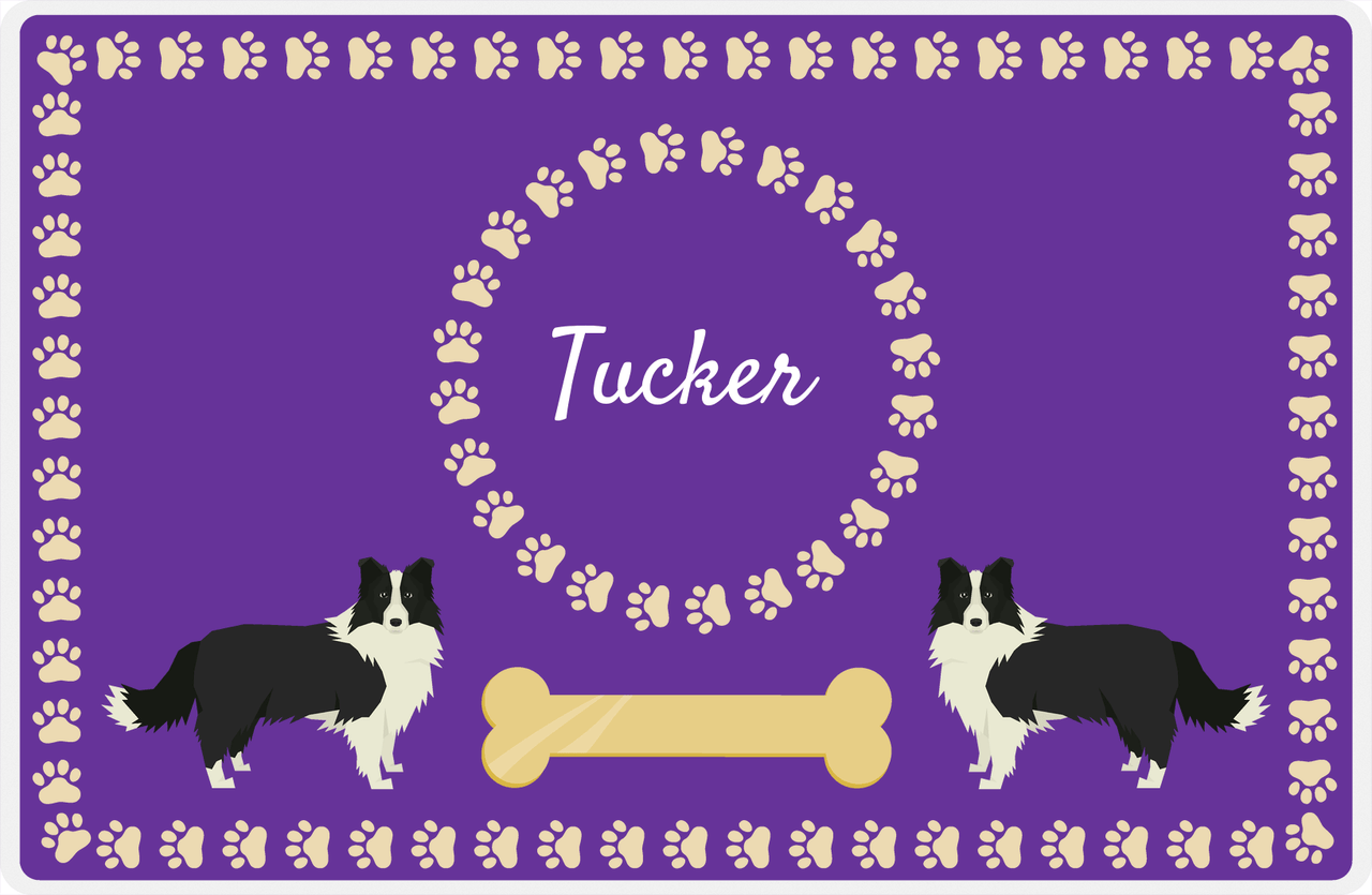 Personalized Dogs Placemat XIV - Gold Tag - Border Collie -  View