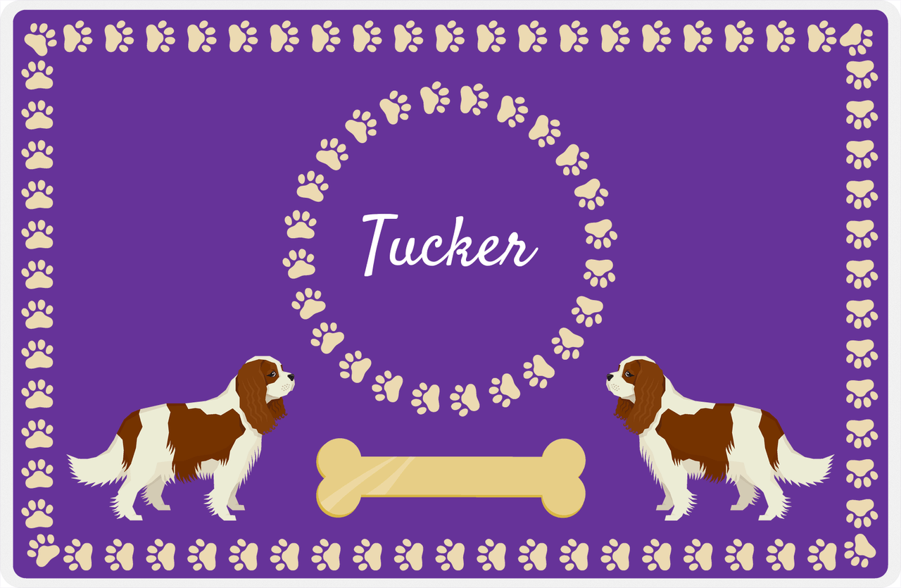 Personalized Dogs Placemat XIV - Gold Tag - Cavalier King Charles Spaniel -  View