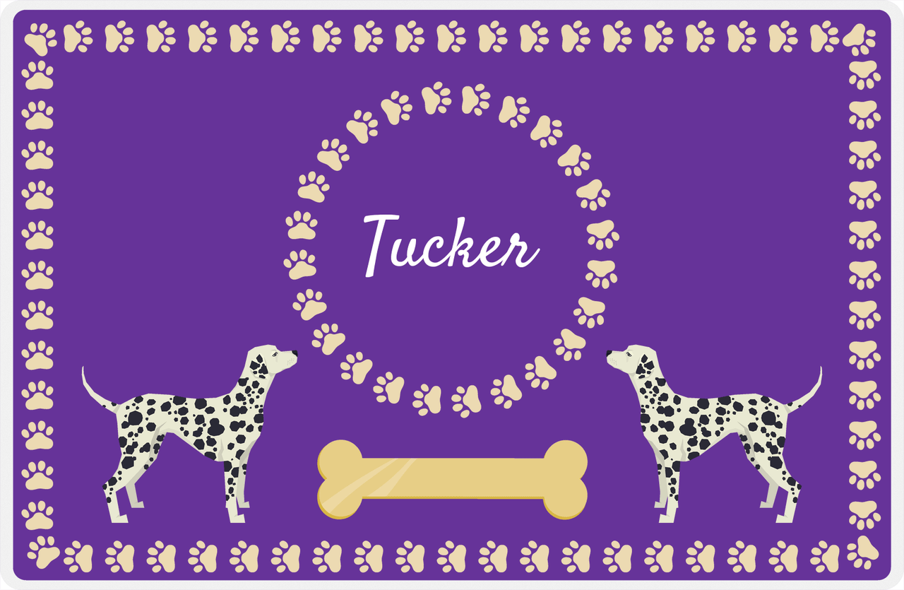 Personalized Dogs Placemat XIV - Gold Tag - Dalmatian -  View