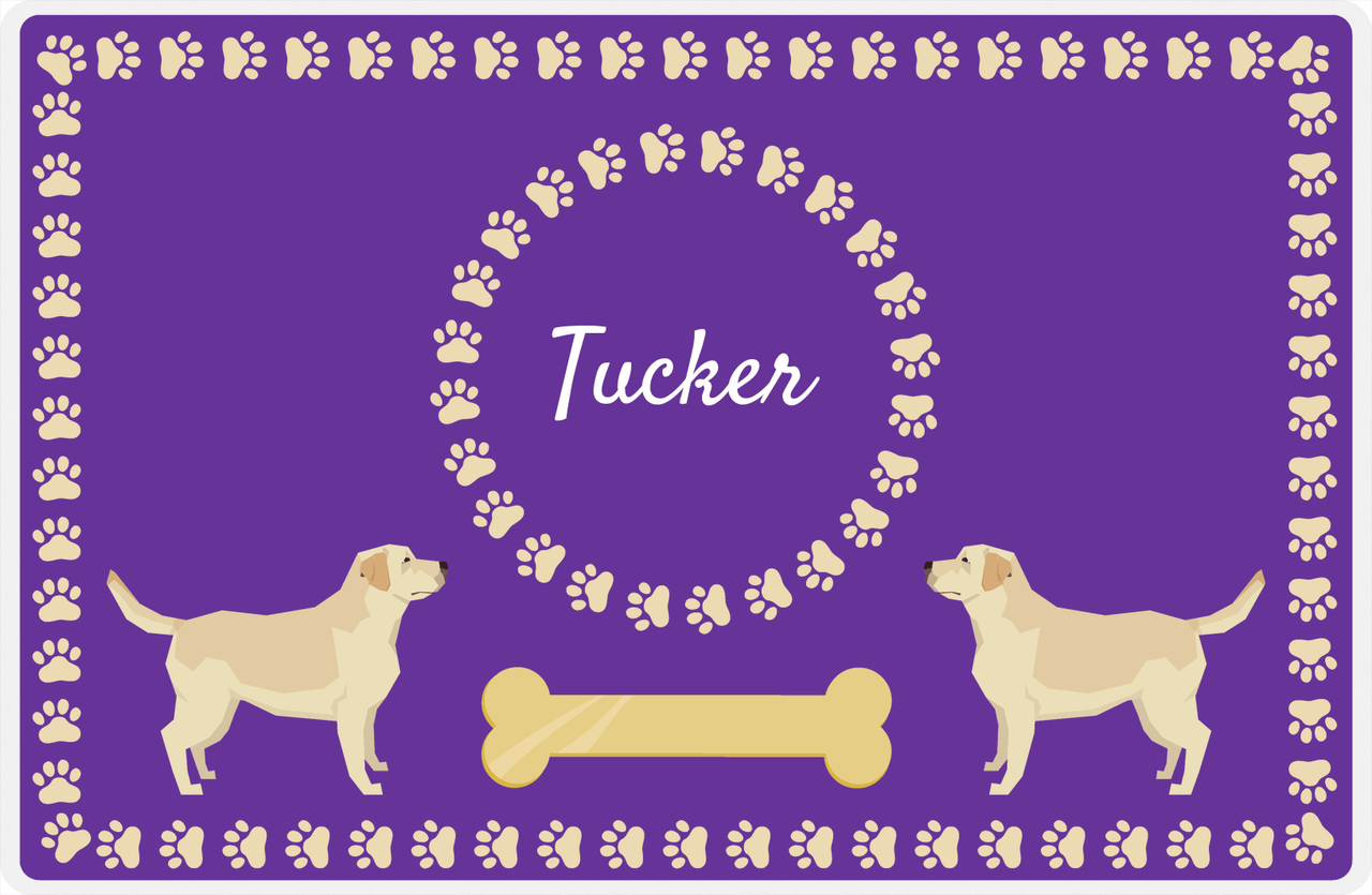 Personalized Dogs Placemat XIV - Gold Tag - Labrador Retriever -  View