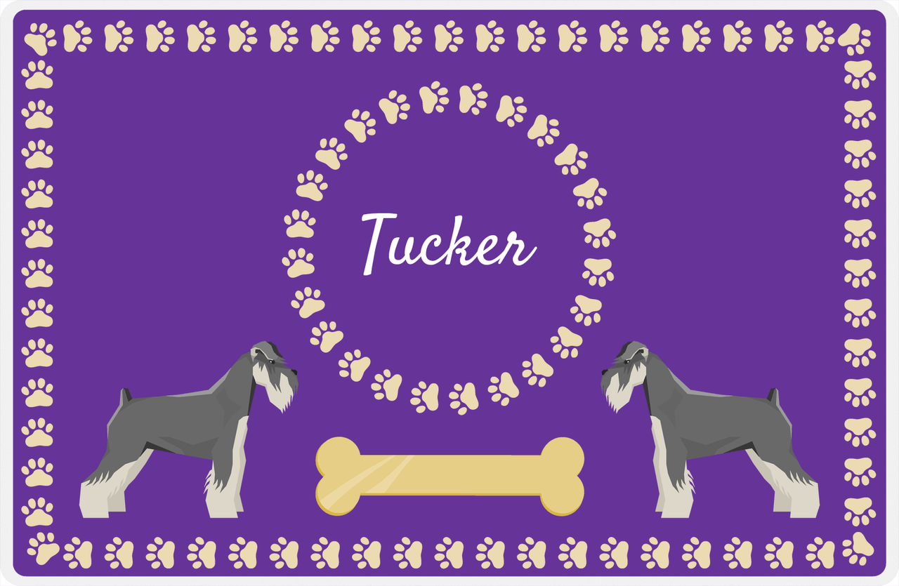 Personalized Dogs Placemat XIV - Gold Tag - Schnauzer -  View