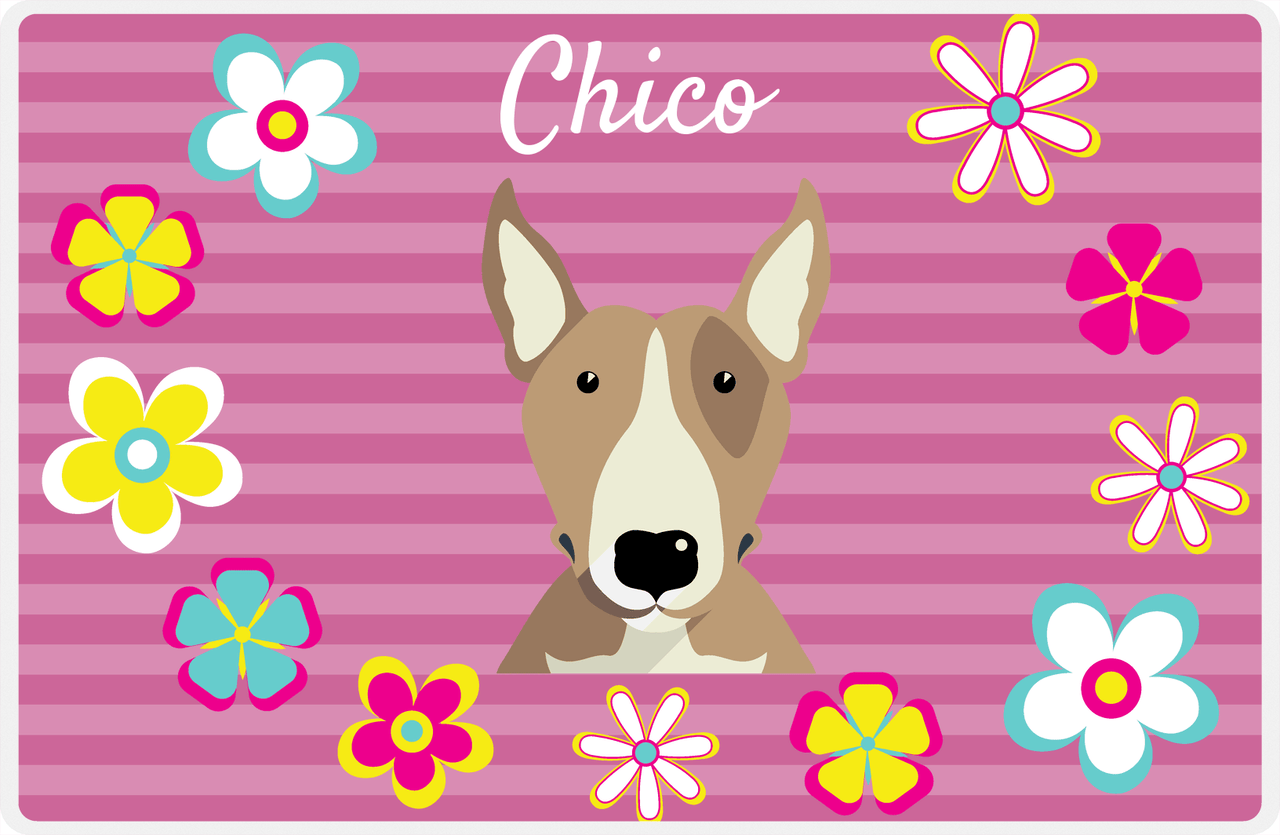 Personalized Dogs Placemat XIX - Flower Pupper - Bull Terrier -  View