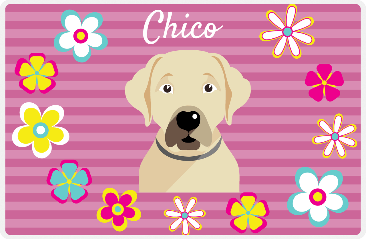 Personalized Dogs Placemat XIX - Flower Pupper - Labrador Retriever -  View