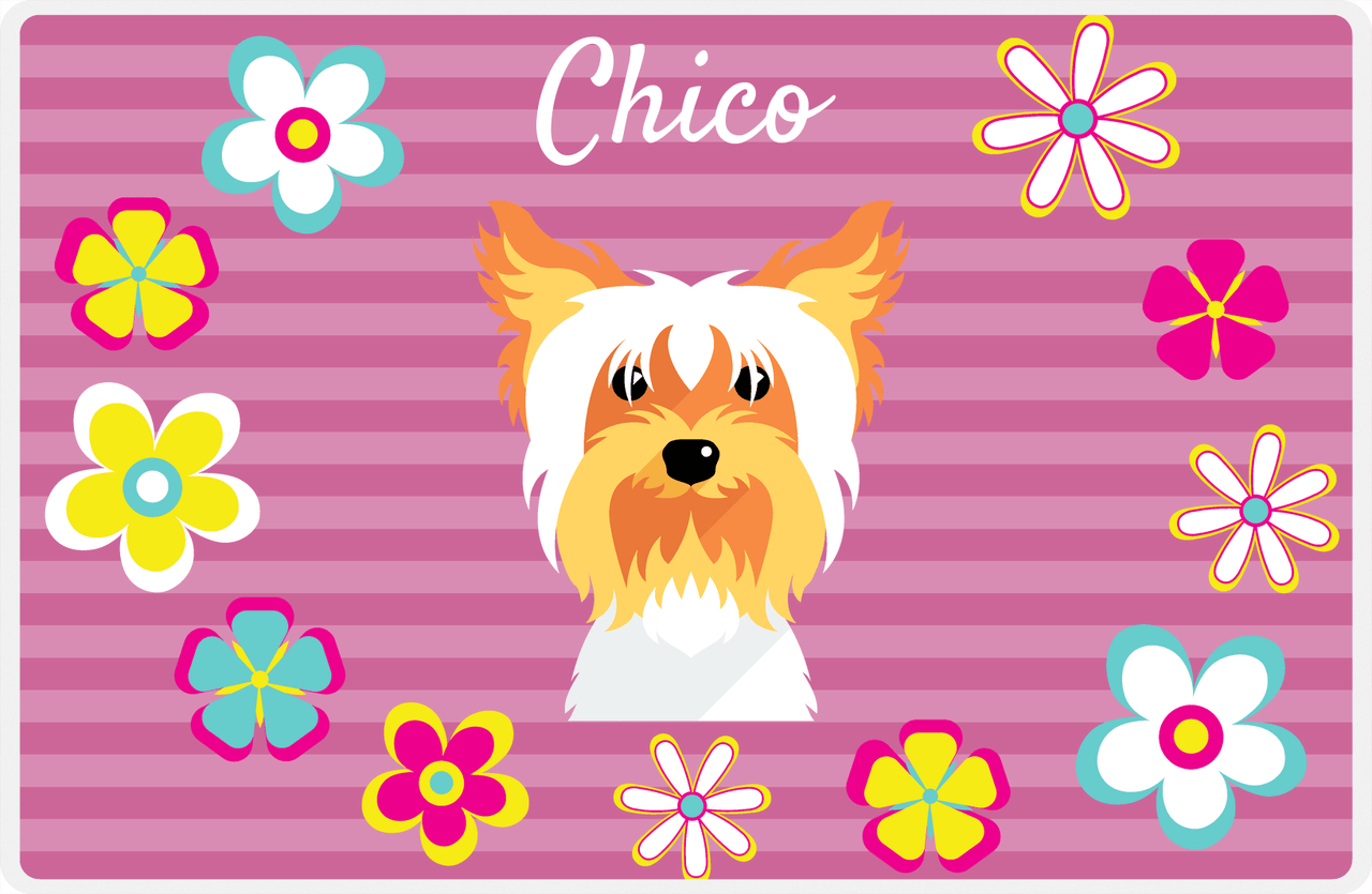 Personalized Dogs Placemat XIX - Flower Pupper - Yorkie -  View