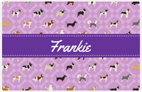 Thumbnail for Personalized Dogs Placemat XXI - Purple Background - Ribbon Nameplate -  View