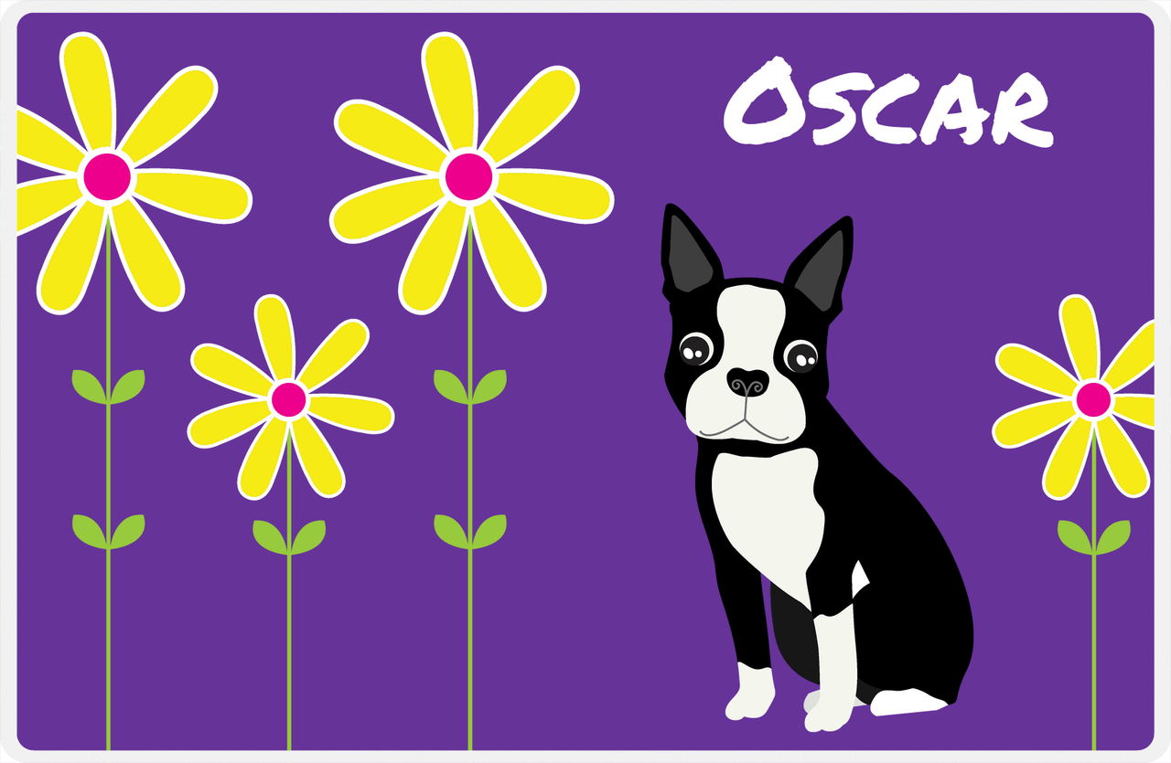 Personalized Dogs Placemat XXIV - Daisy Dog - Boston Terrier -  View