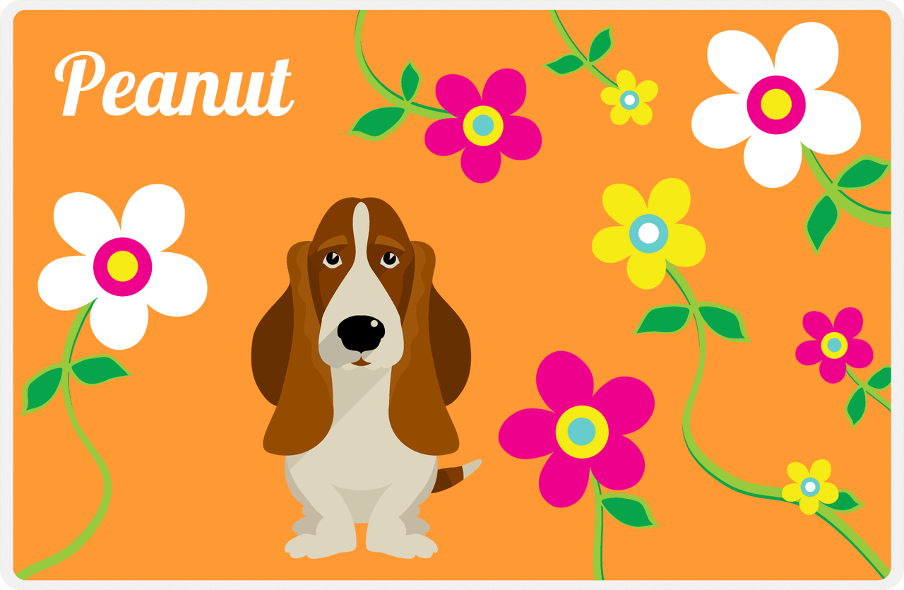 Personalized Dogs Placemat XXV - Spring Pup - Basset Hound -  View