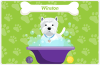 Thumbnail for Personalized Dogs Placemat XV - Dog Wash - Westie -  View