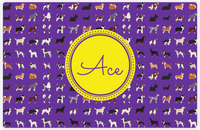 Thumbnail for Personalized Dogs Placemat XVII - Purple Background - Circle Nameplate -  View