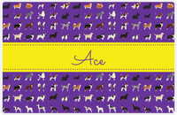 Thumbnail for Personalized Dogs Placemat XVII - Purple Background - Ribbon Nameplate -  View