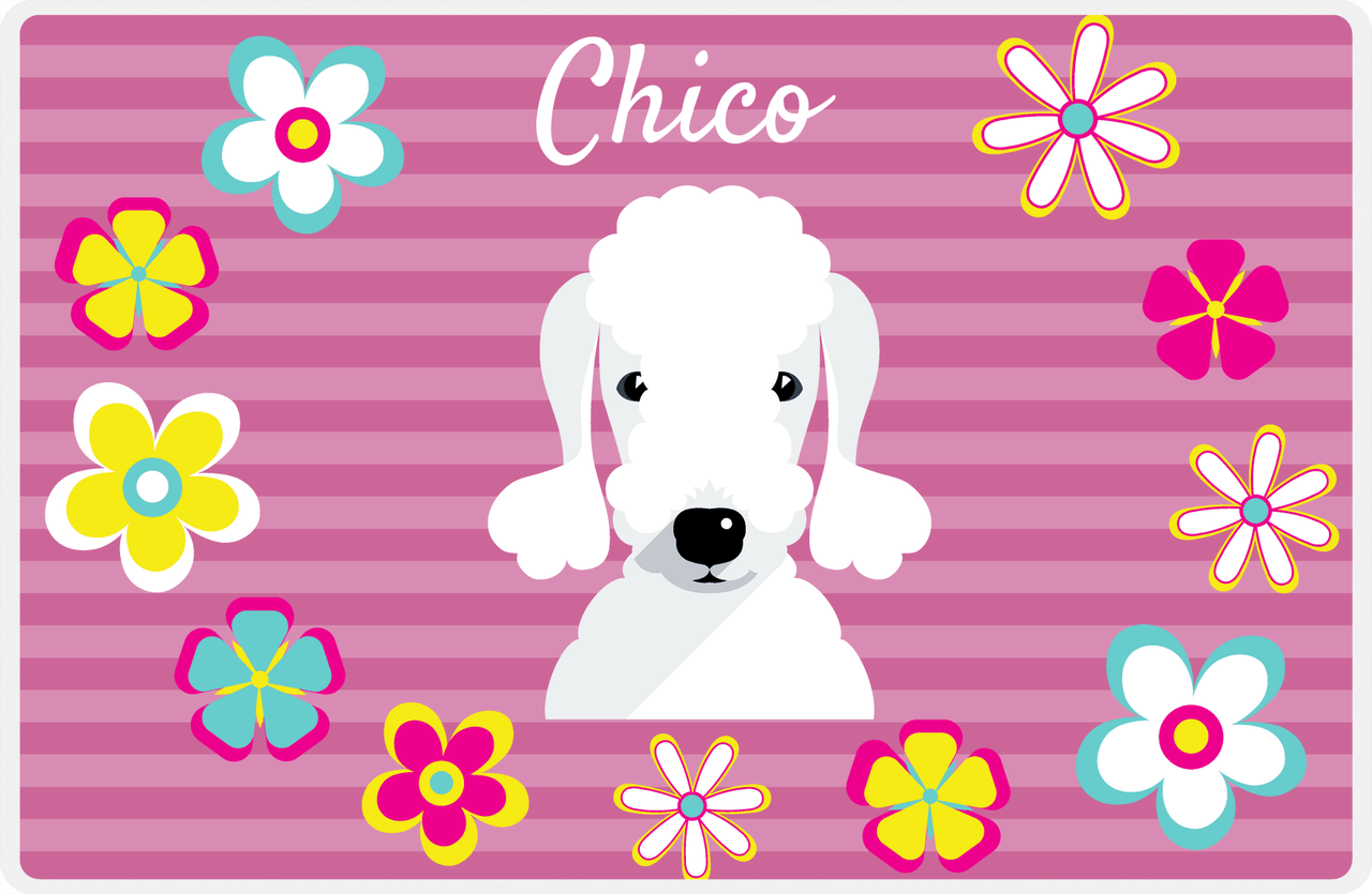 Personalized Dogs Placemat XIX - Flower Pupper - Bedlington Terrier -  View