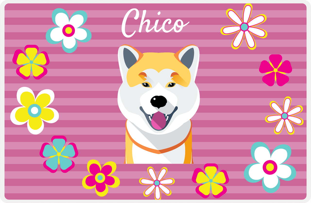 Personalized Dogs Placemat XIX - Flower Pupper - Shiba Inu -  View