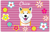 Thumbnail for Personalized Dogs Placemat XIX - Flower Pupper - Shiba Inu -  View