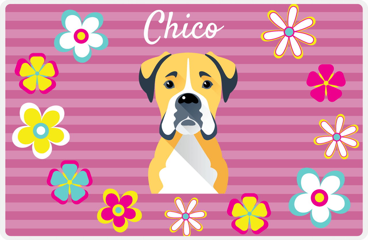 Personalized Dogs Placemat XIX - Flower Pupper - Big Yellow Dog -  View