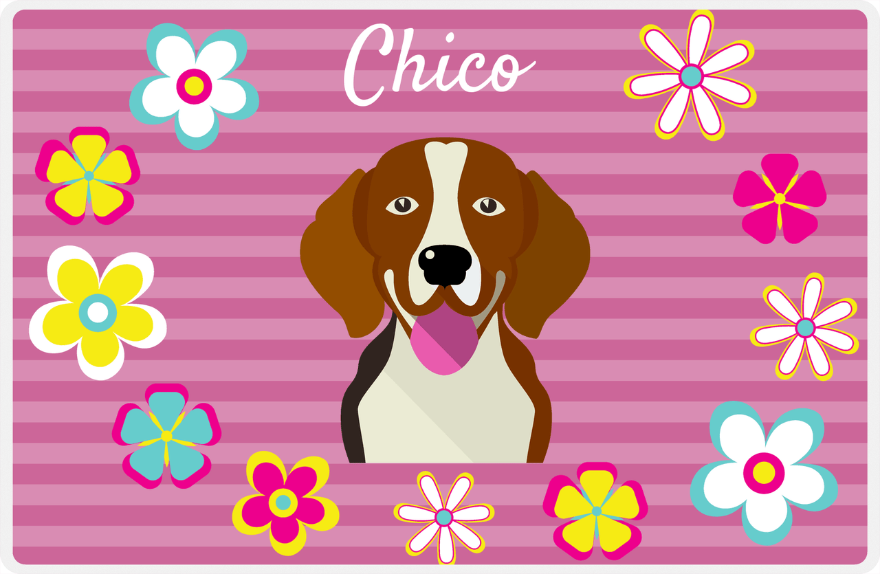Personalized Dogs Placemat XIX - Flower Pupper - Beagle -  View