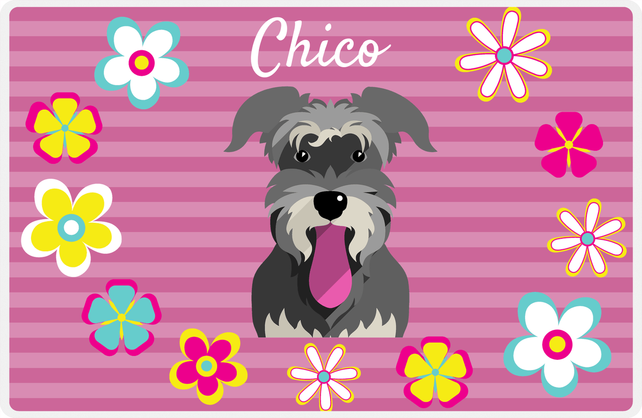 Personalized Dogs Placemat XIX - Flower Pupper - Schnauzer -  View