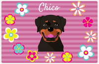 Thumbnail for Personalized Dogs Placemat XIX - Flower Pupper - Rottweiler -  View
