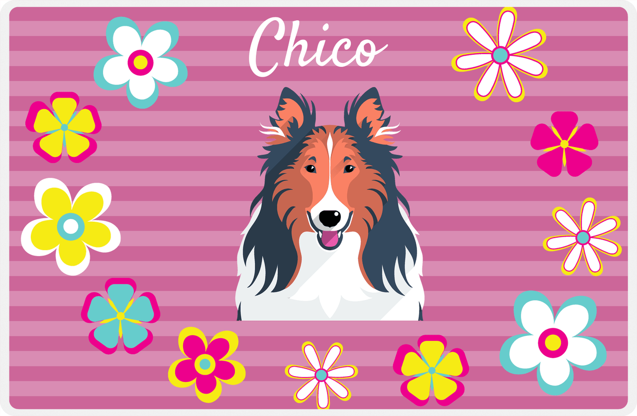 Personalized Dogs Placemat XIX - Flower Pupper - Collie -  View