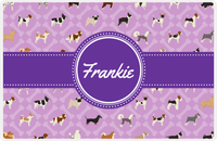 Thumbnail for Personalized Dogs Placemat XXI - Purple Background - Circle Ribbon Nameplate -  View