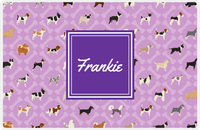 Thumbnail for Personalized Dogs Placemat XXI - Purple Background - Square Nameplate -  View
