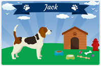 Thumbnail for Personalized Dogs Placemat XXII - Paw Banner - Beagle -  View