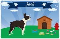 Thumbnail for Personalized Dogs Placemat XXII - Paw Banner - Boston Terrier -  View